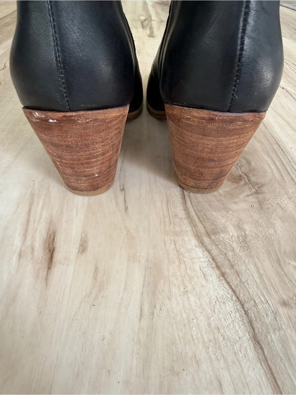 Rachel Comey Mars Ankle Booties- Black leather with Stacked Wood Heel - 9 - GUC - Picture 7 of 11